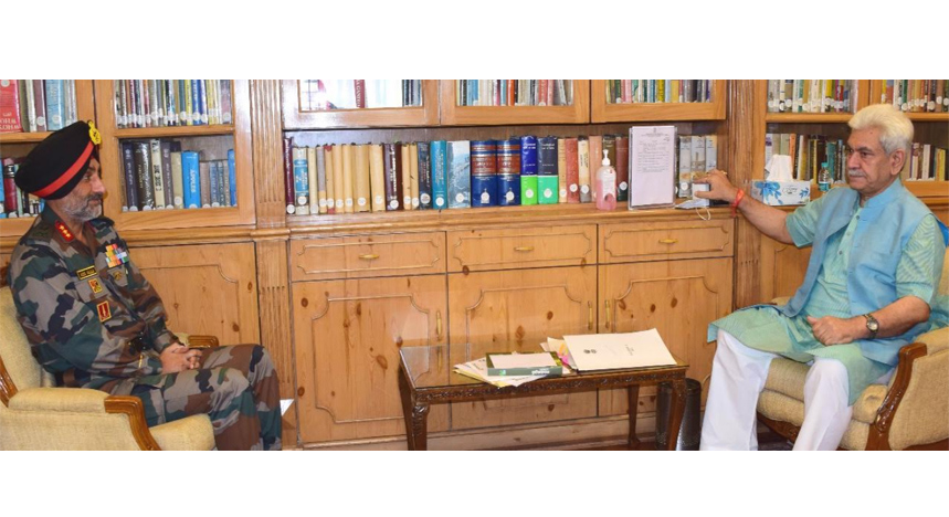 GoC 15 Corps calls on LG Manoj Sinha